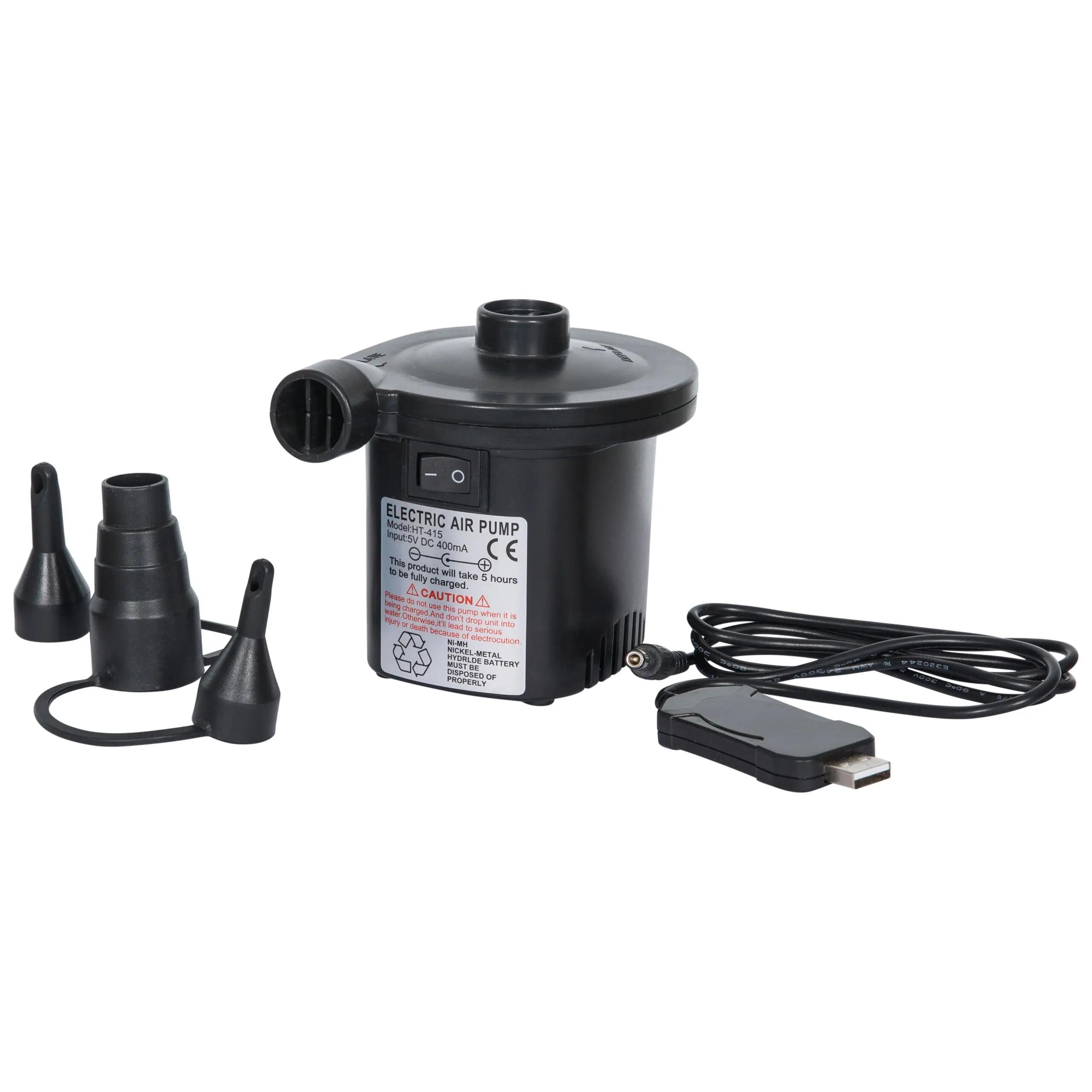 Trespass Cyclone – wiederaufladbare USB-Luftpumpe, Schwarz 2/3