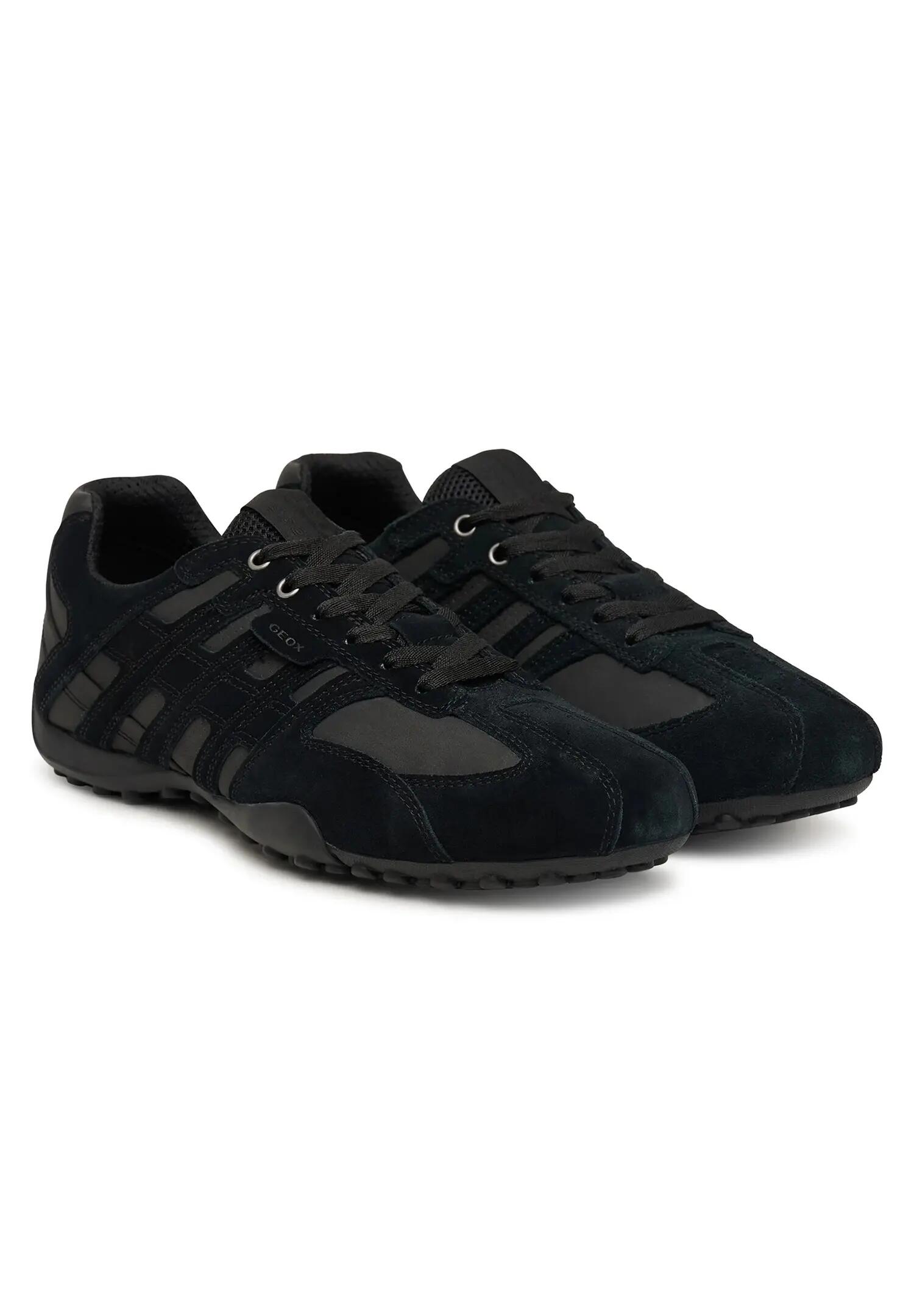 Geox U Snake K Herren Sneaker U4207K 022EK C9997 Wildleder Schuhe Black 6/7