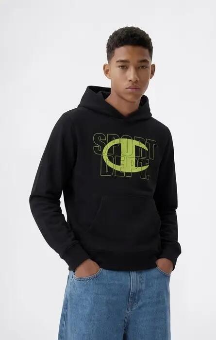 Sudadera Champon con capucha Negra 307253-KK002 Niños 4/4