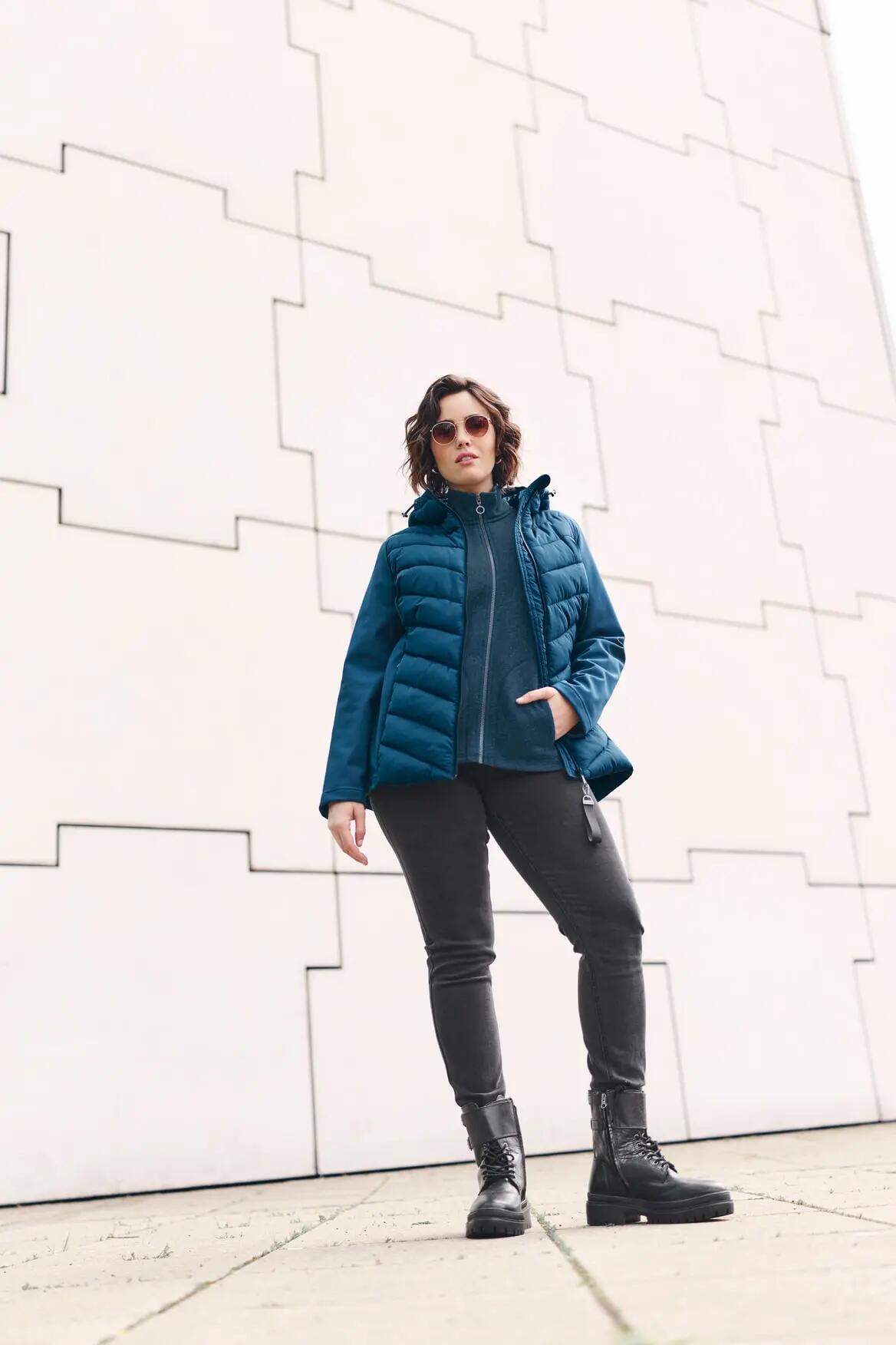 Femme Veste hybride HYPRAR mélange de matières col montant et capuche 6/6