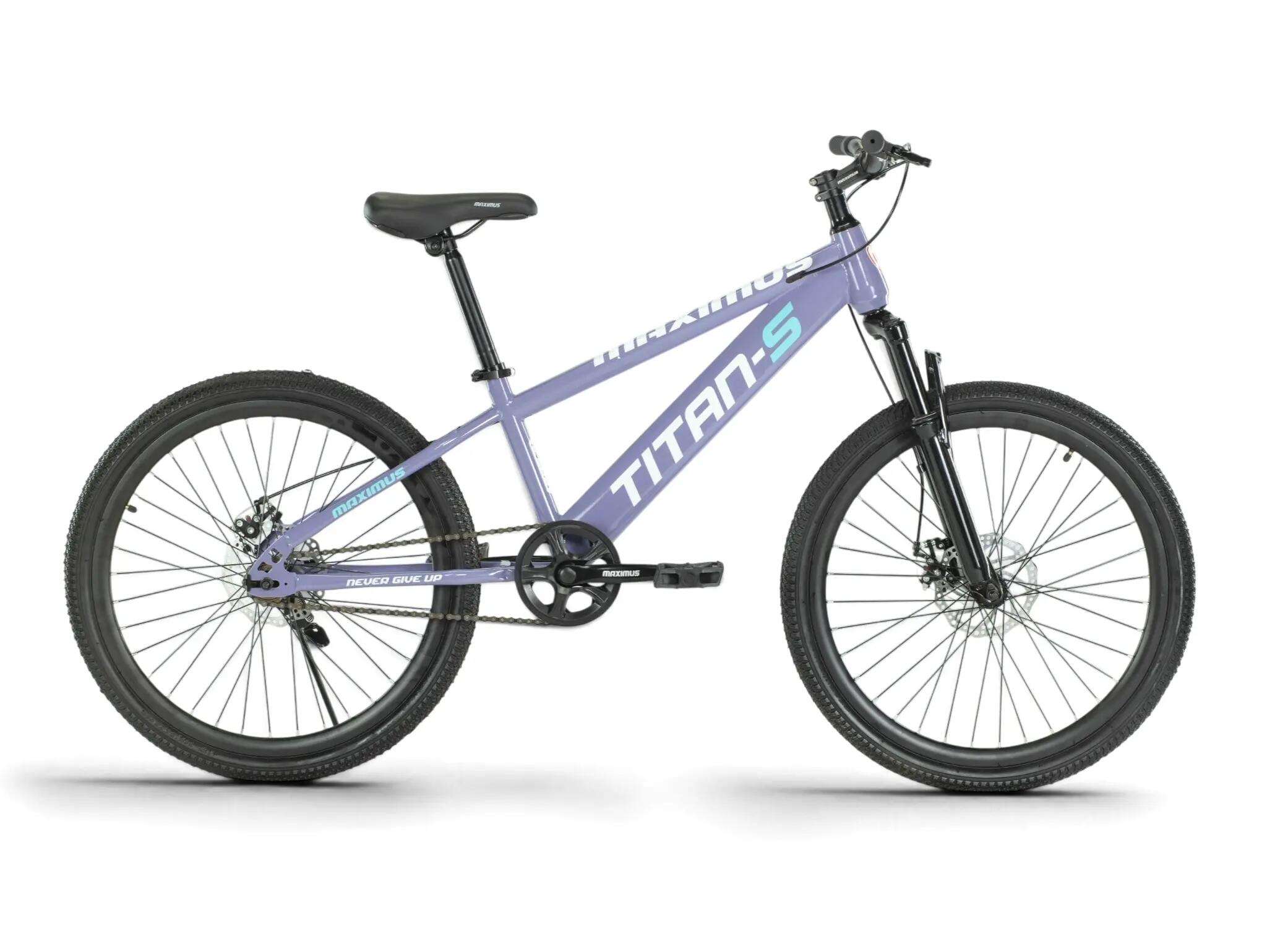 [Self-Assembly] MAXIMUS TITAN-S 24 Inch Kids Mountain Bike (MTB) Front Suspension (Purple) 3-Year Frame Warranty