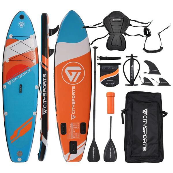 CITYSPORTS SUP Board, Tabla de Paddle Surf Inflable de Gran Estabilidad y Resistencia.