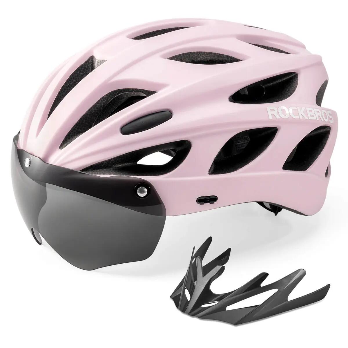 ROCKBROS Bike Helmet Magnetic Sun Visor Open Face Goggles Helmet