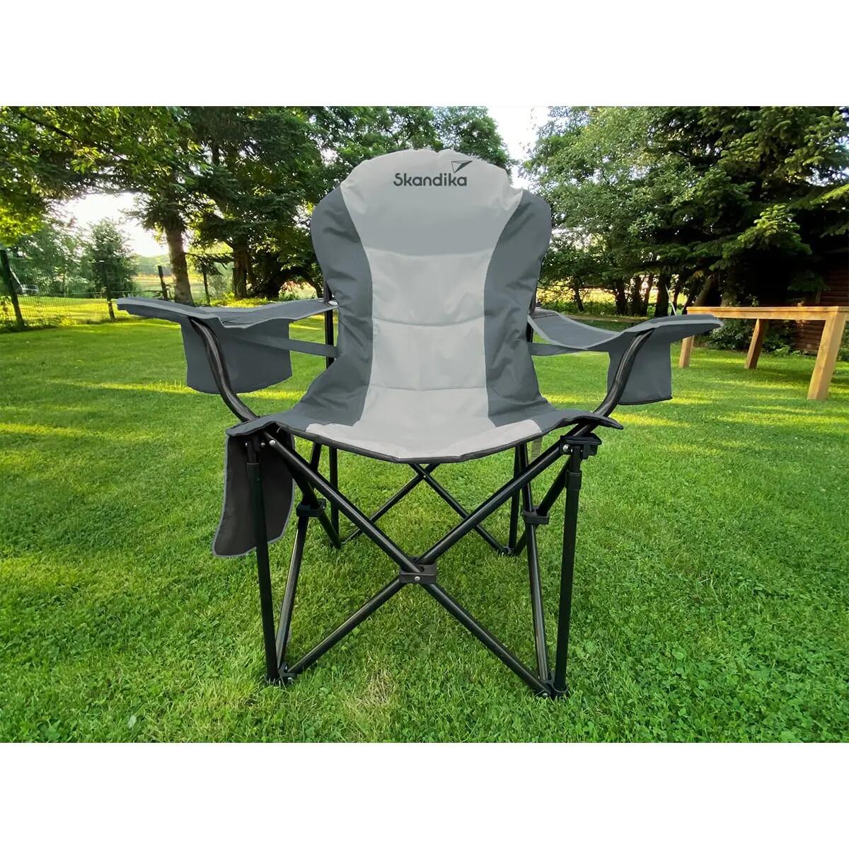 Campingstuhl Relax Comfort - Bequemer Klappstuhl mit Getränkehalter und Kühlfach 4/13