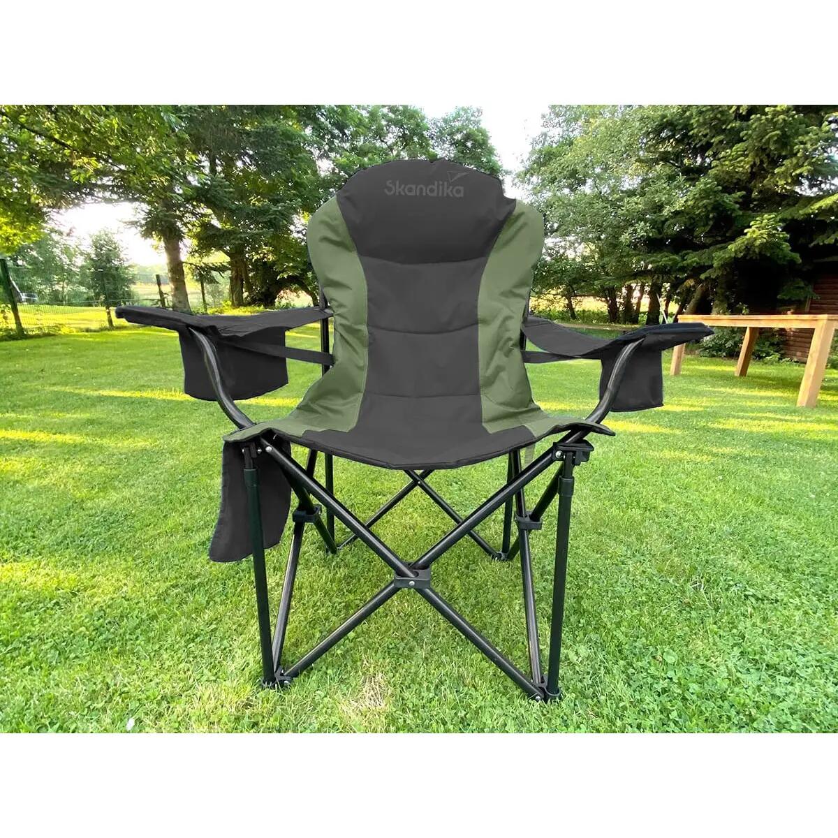 Chaise pliante camping Relax Comfort - Max 160 kg - Sac transport - Vert 2/12