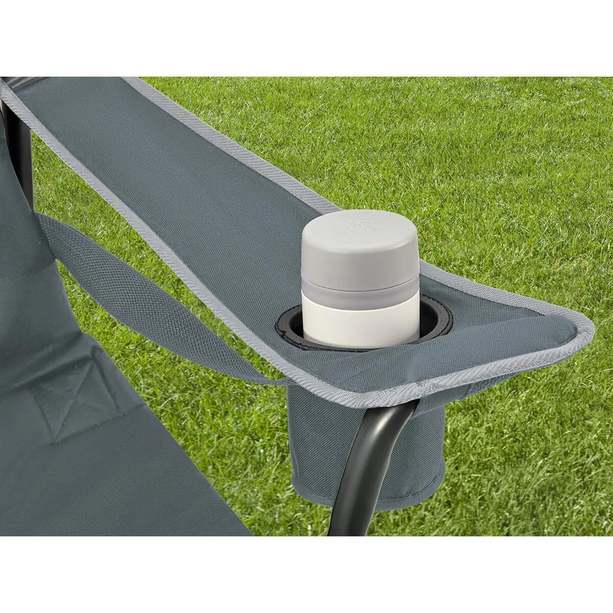 Campingstuhl Relax Comfort - Bequemer Klappstuhl mit Getränkehalter und Kühlfach 10/13