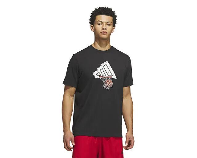 Adidas FDN ILLUSTR TEE Erkek Basketbol Tişörtü KS2198 Siyah 1/5