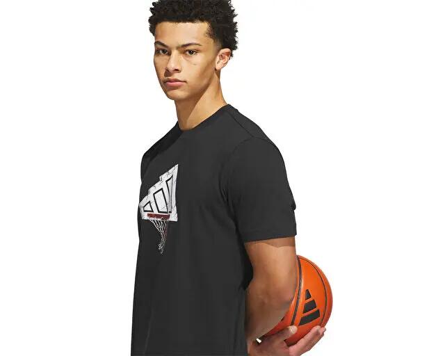 Adidas FDN ILLUSTR TEE Erkek Basketbol Tişörtü KS2198 Siyah 4/5