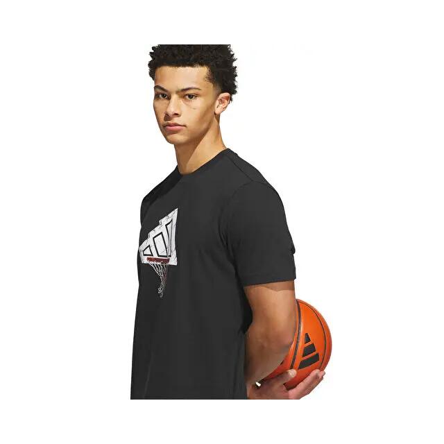 Adidas FDN ILLUSTR TEE Erkek Basketbol Tişörtü KS2198 Siyah