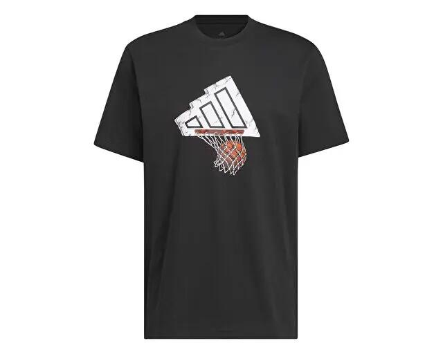 Adidas FDN ILLUSTR TEE Erkek Basketbol Tişörtü KS2198 Siyah 3/5