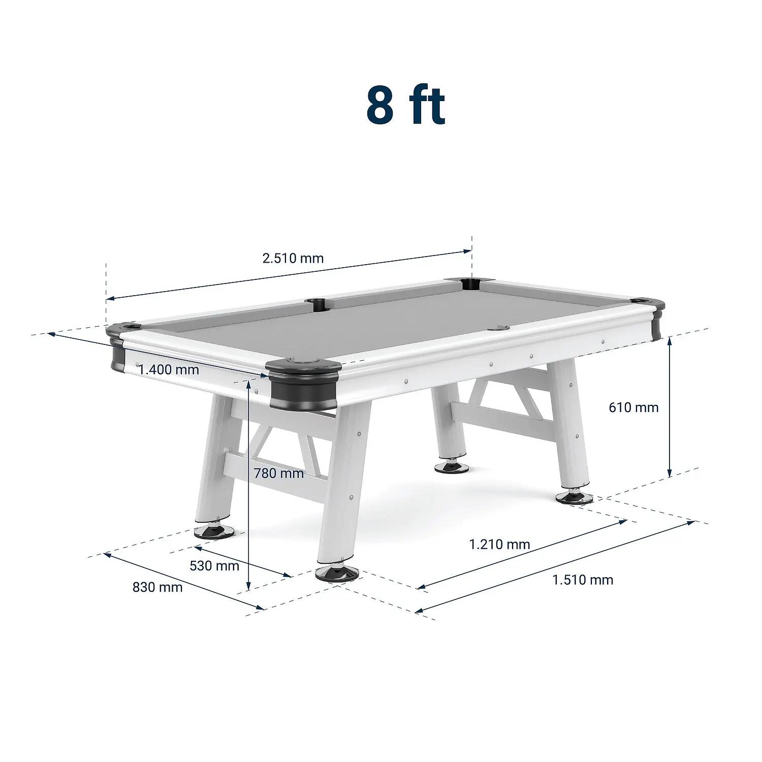 Billardtisch Outdoor 8 ft (Tischmaß: 251x140 cm) Billard Unisex 4/6