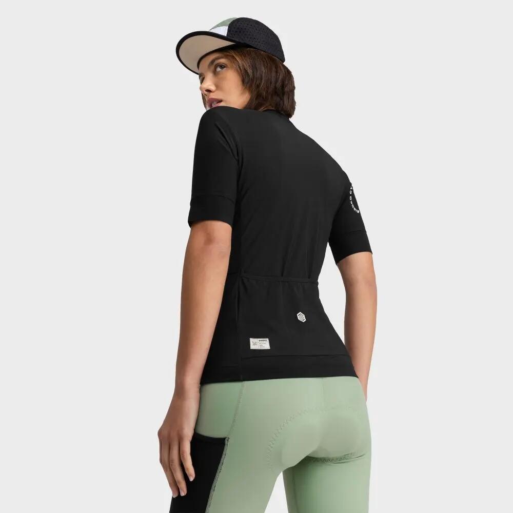 Dames Fietsen gravel fietsshirt met korte mouwen GM2 Glaris Zwart 6/8