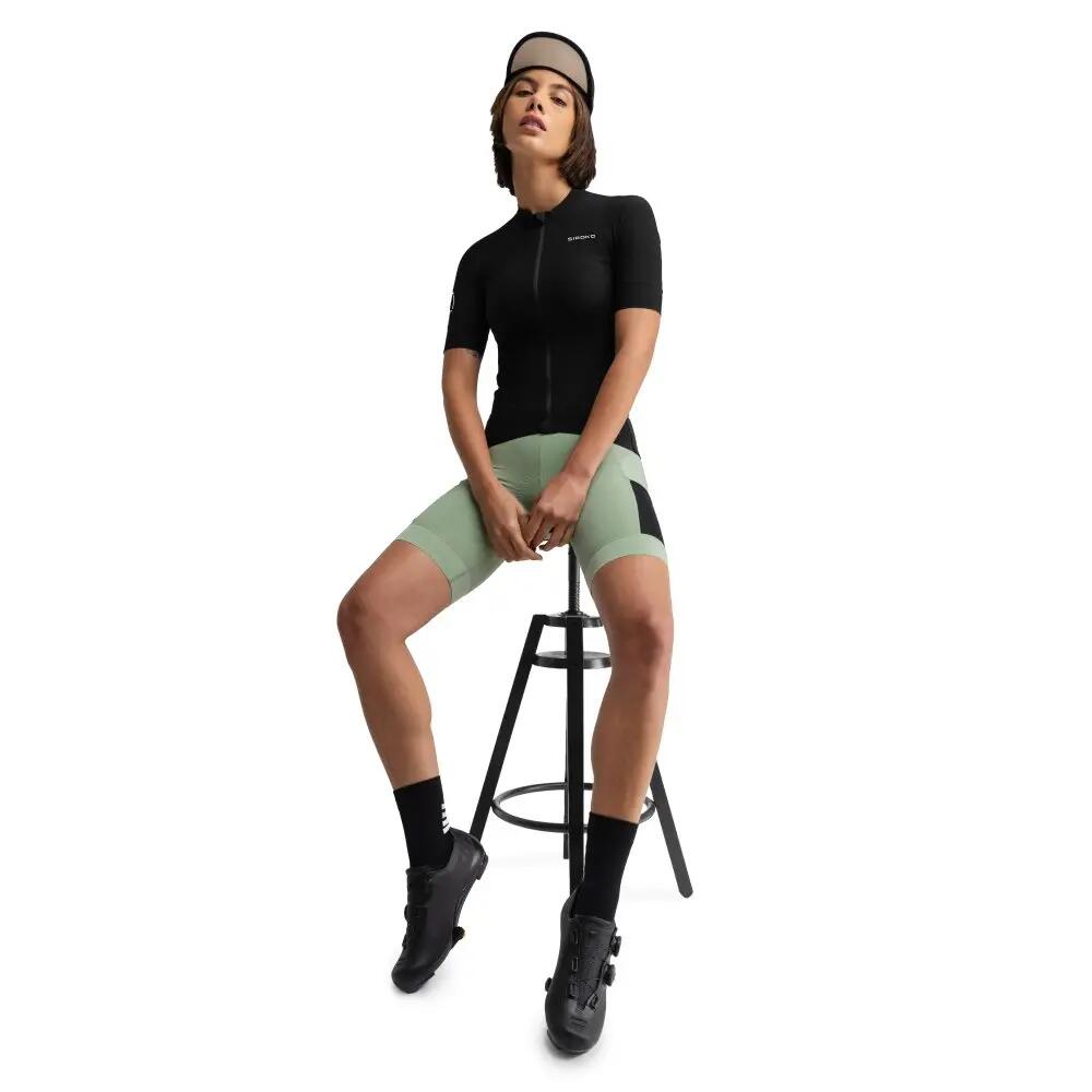 Dames Fietsen gravel fietsshirt met korte mouwen GM2 Glaris Zwart 3/8