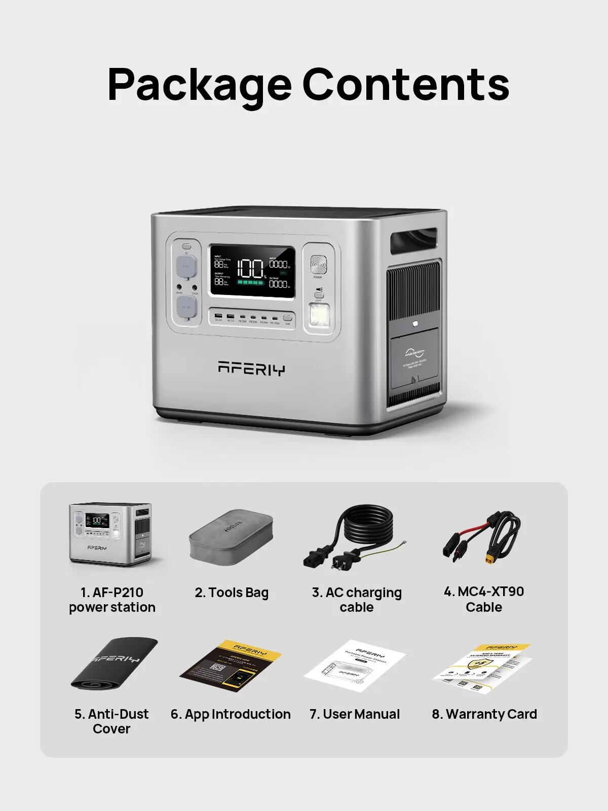 Générateur électrique portable AFERIY - P210 - 2048Wh -2400W -APP BMS UPS 12/12