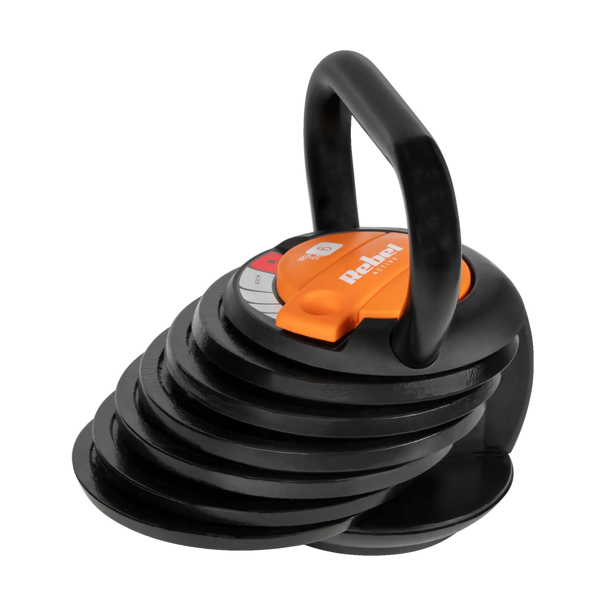Kettlebell żeliwny regulowany obciążenie hantel odważnik kula 9kg REBEL 3/6