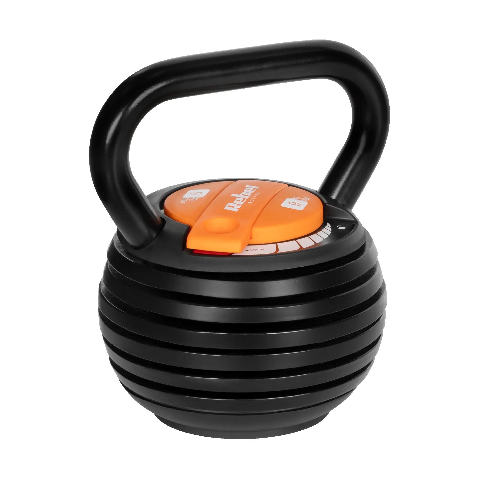 Kettlebell żeliwny regulowany obciążenie hantel odważnik kula 9kg REBEL 2/6