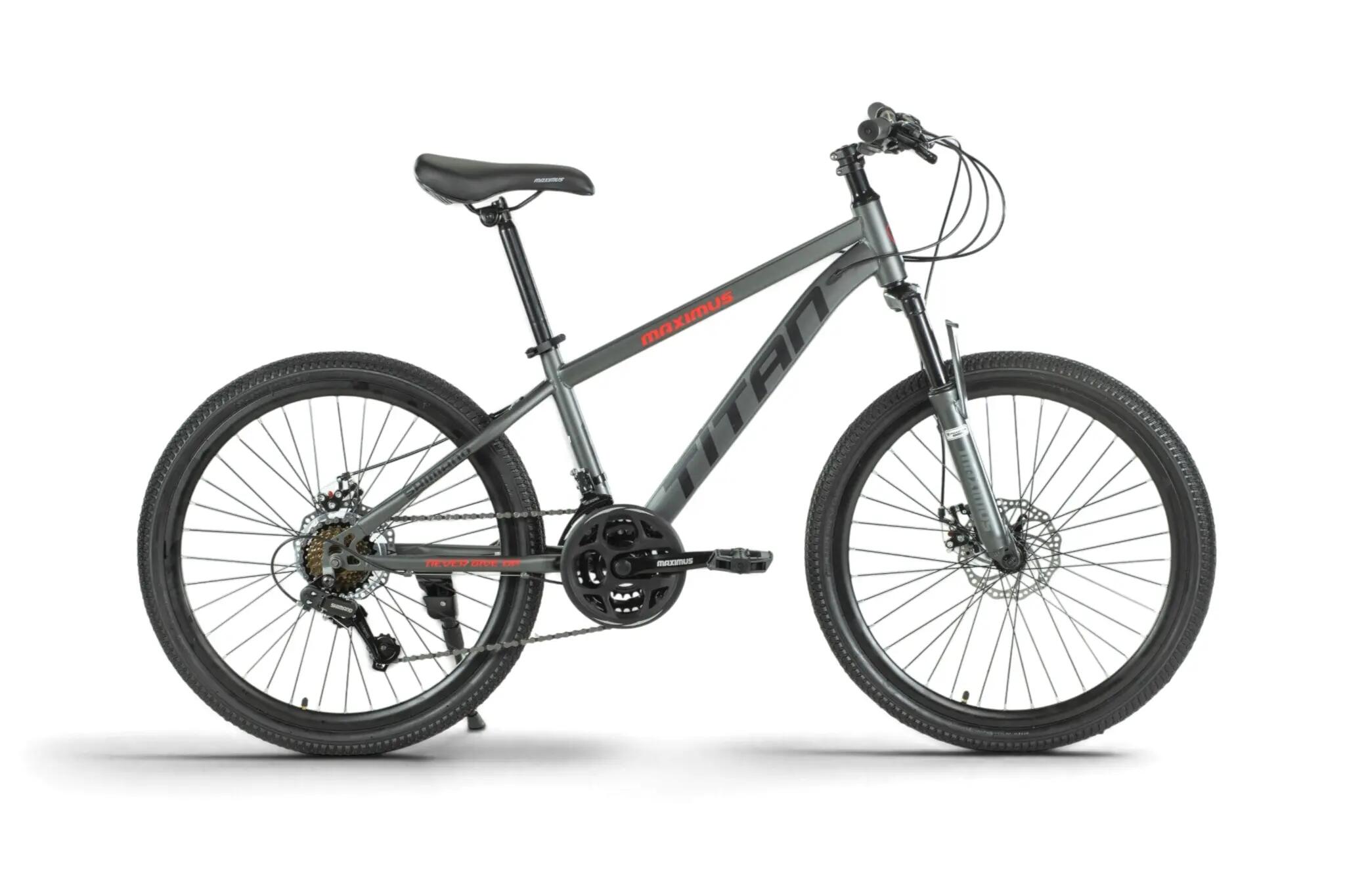 [Self-Assembly] MAXIMUS TITAN 24 Inch Kids MTB Shimano 21-Speed Front Suspension (Black) 3-Year Frame Warranty