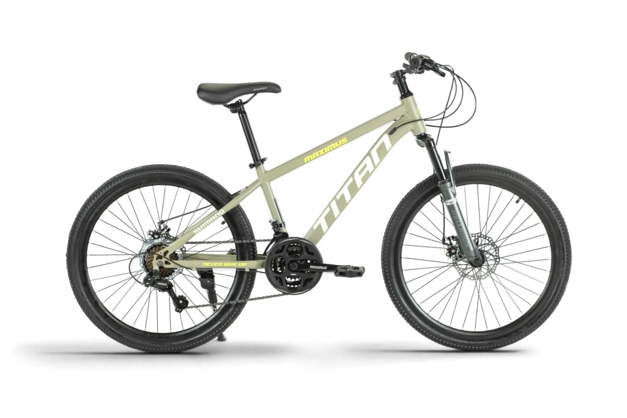 [Self-Assembly] MAXIMUS TITAN 24 Inch Kids MTB Shimano 21-Speed Front Suspension (Green) 3-Year Frame Warranty