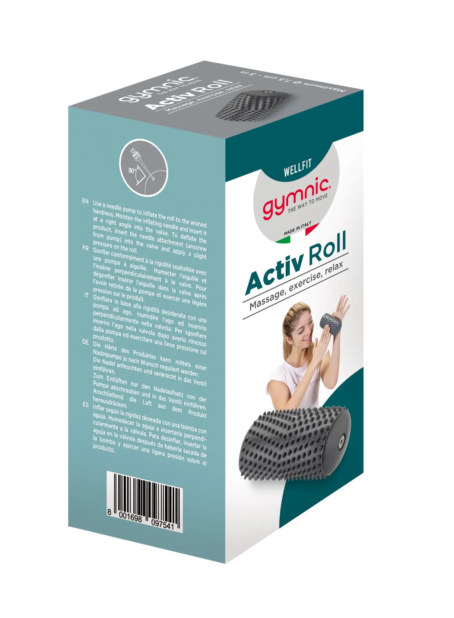 Gymnic Activ Roll Rullo massaggiante gonfiabile Ø 7x16 cm grigio 9/9