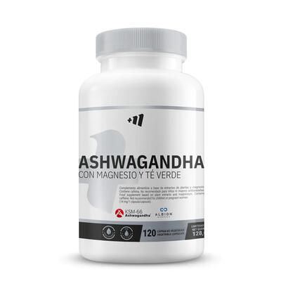 Ashwagandha ksm-66® met albion® magnesium en groene thee - 120 plantaardige cap