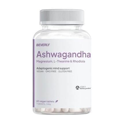Ashwagandha KSM-66, Magnesio, L-Teanina y Rhodiola - 60 Cápsulas Beverly Nutriti