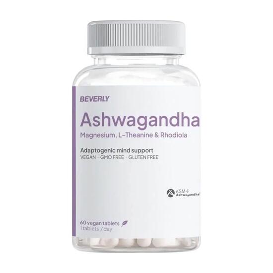 Ashwagandha KSM-66, Magnesio, L-Teanina y Rhodiola - 60 Cápsulas Beverly Nutriti
