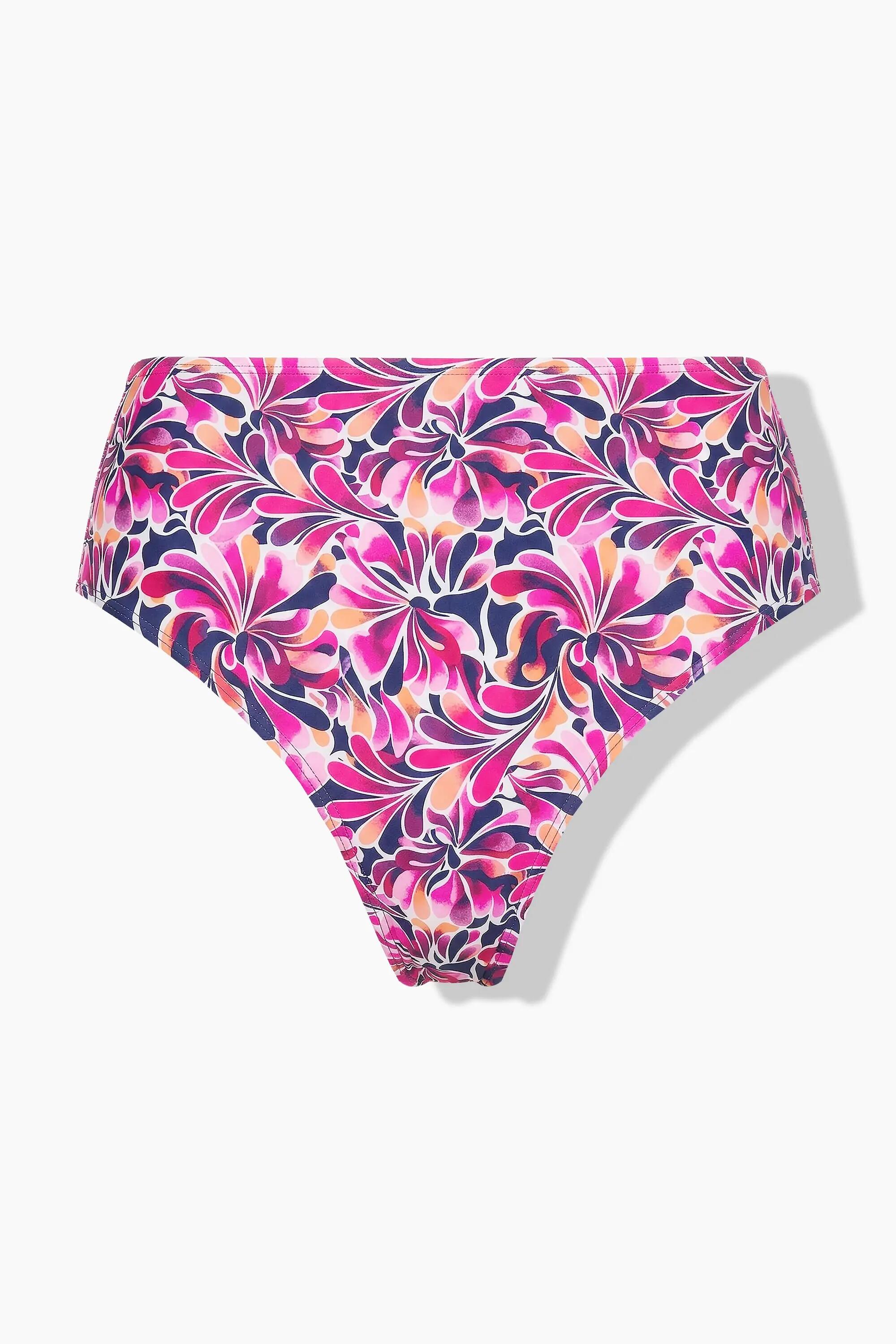 Femme Bas de bikini fleuri taille haute effet gainant 6/6