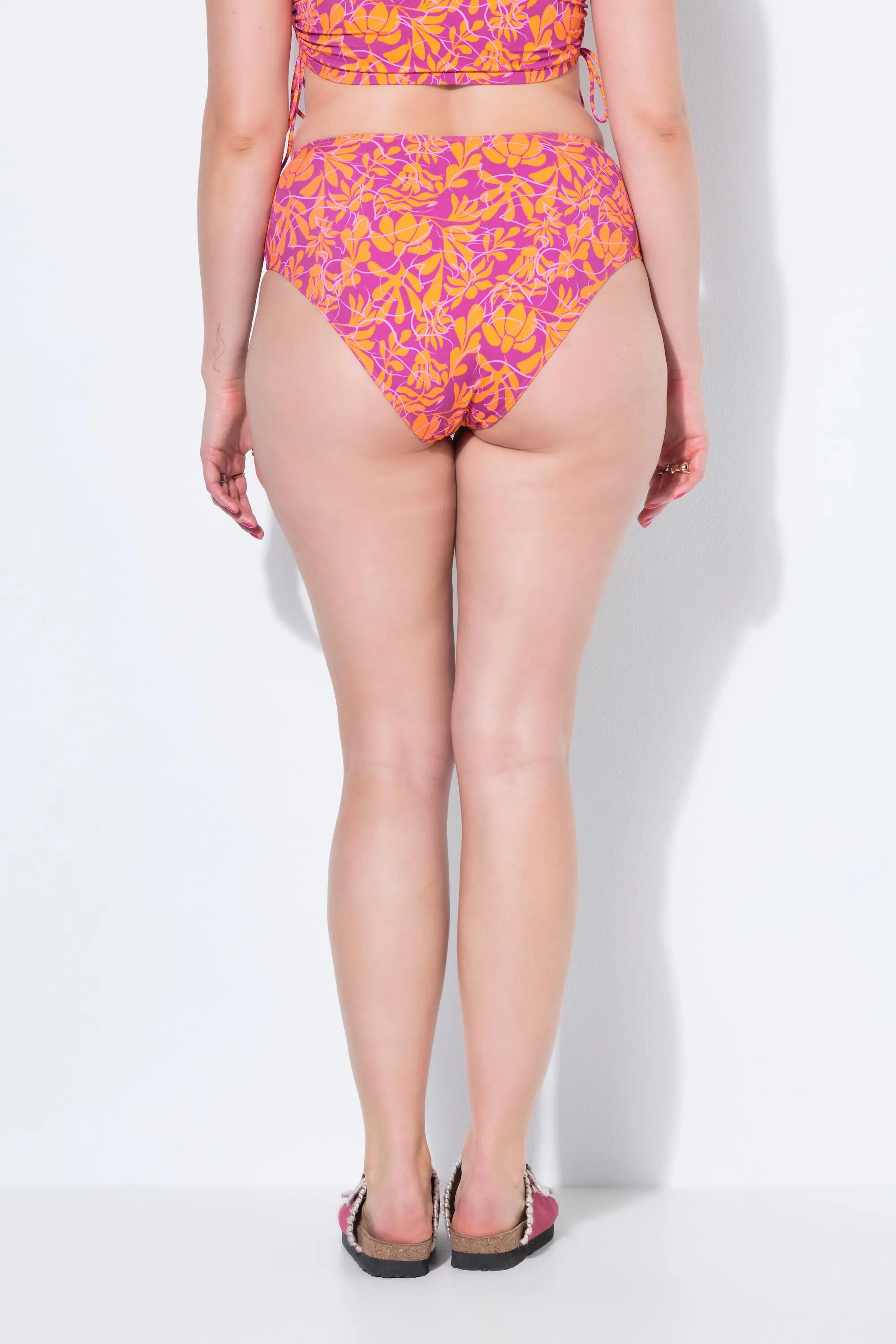 Femme Bas de bikini imprimé fleurs néon taille haute gainant 2/5