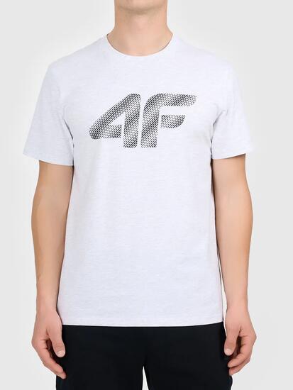 Koszulka t-shirt męski bawełniany z dużym logo granatowy 4F TSHIRT M3342