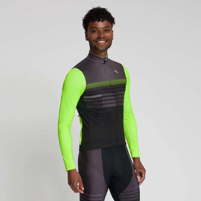 Maglia Manica Lunga Ciclismo Uomo Stryde Nera Giallo Fluo