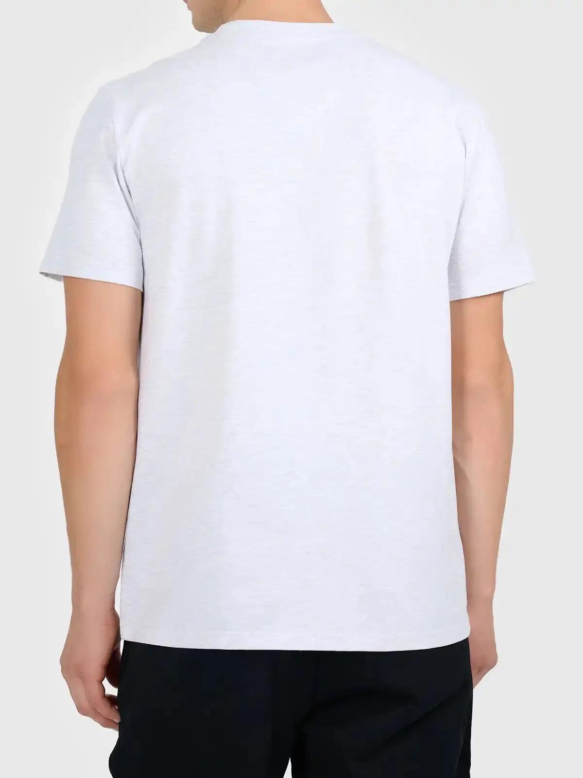 Koszulka t-shirt męski bawełniany z dużym logo szary 4F TSHIRT M3342 3/4