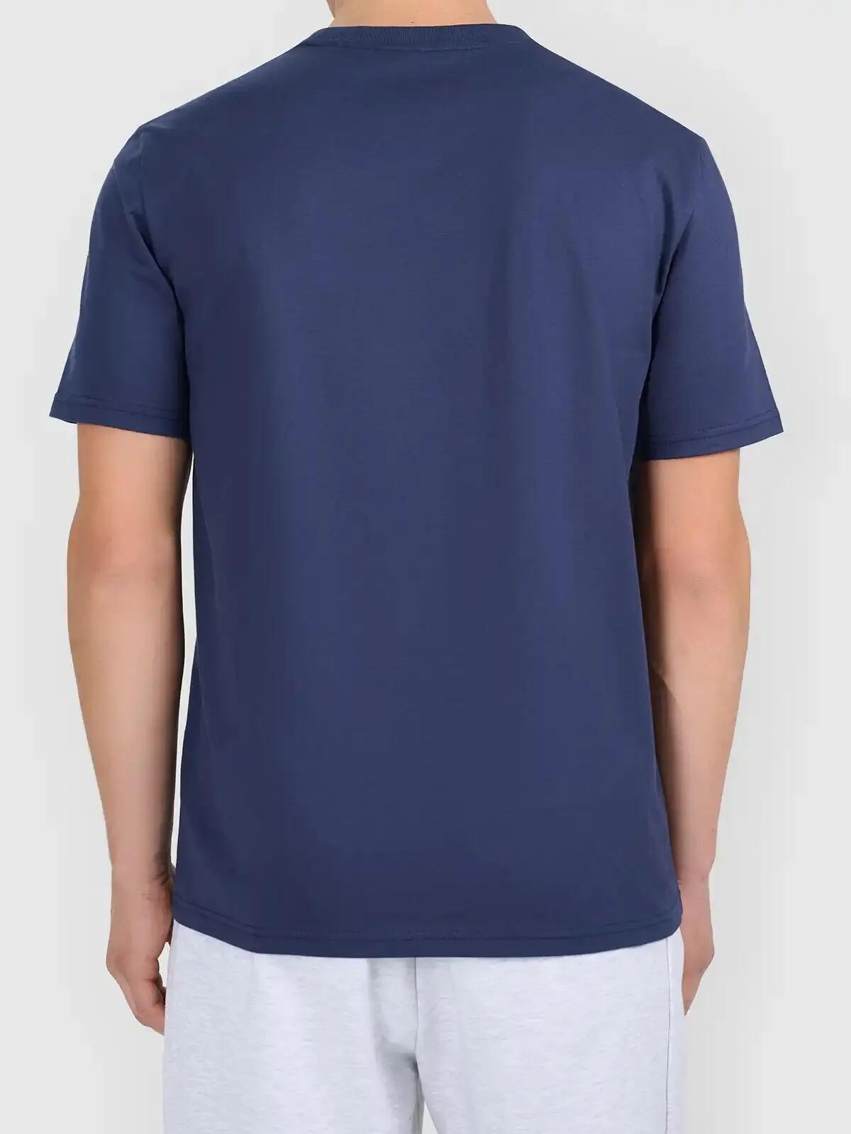 Koszulka t-shirt męski bawełniany z dużym logo granatowy 4F TSHIRT M3342 4/5