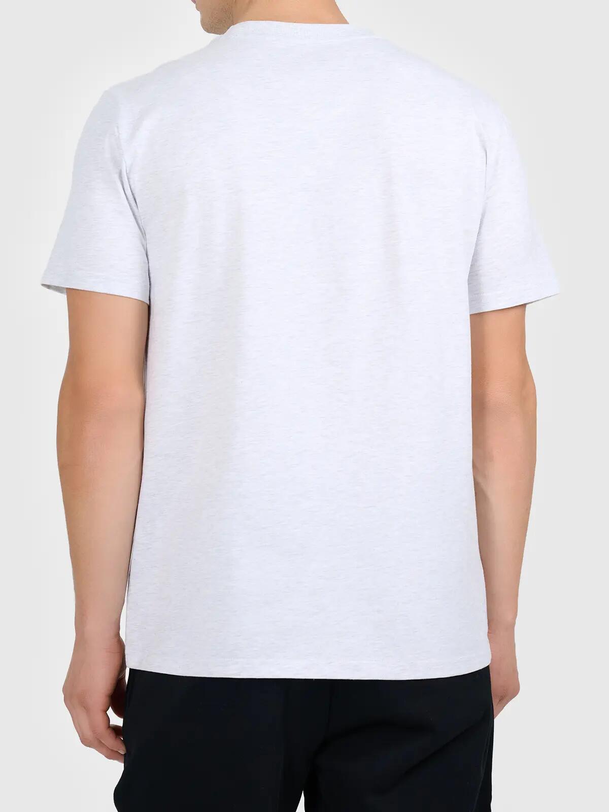 Koszulka t-shirt męski bawełniany z dużym logo szary 4F TSHIRT M3342 2/4