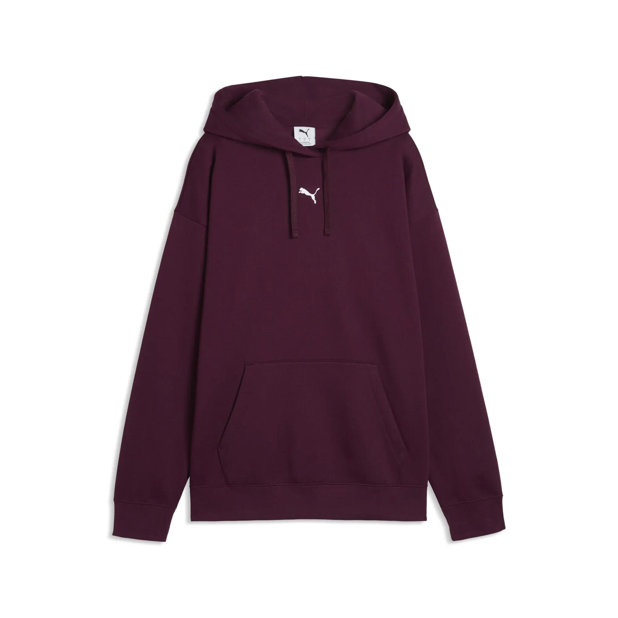 Pulover alergare femei cu glugă Essentials Fleece Relaxed, roz PUMA