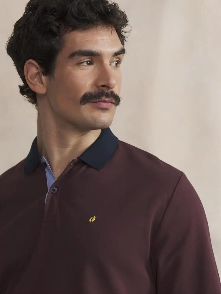 Polo manches longues - Sport - Homme - Coupe régulière - NADIRPOL - Rose/rouge 3/5