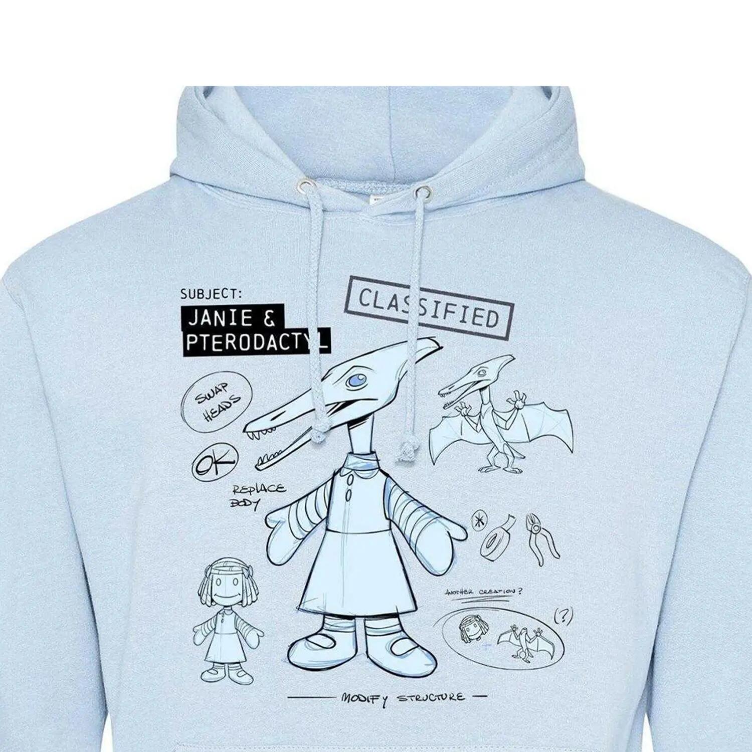 Mens Pterodactyl Hoodie (Light Blue) 3/3