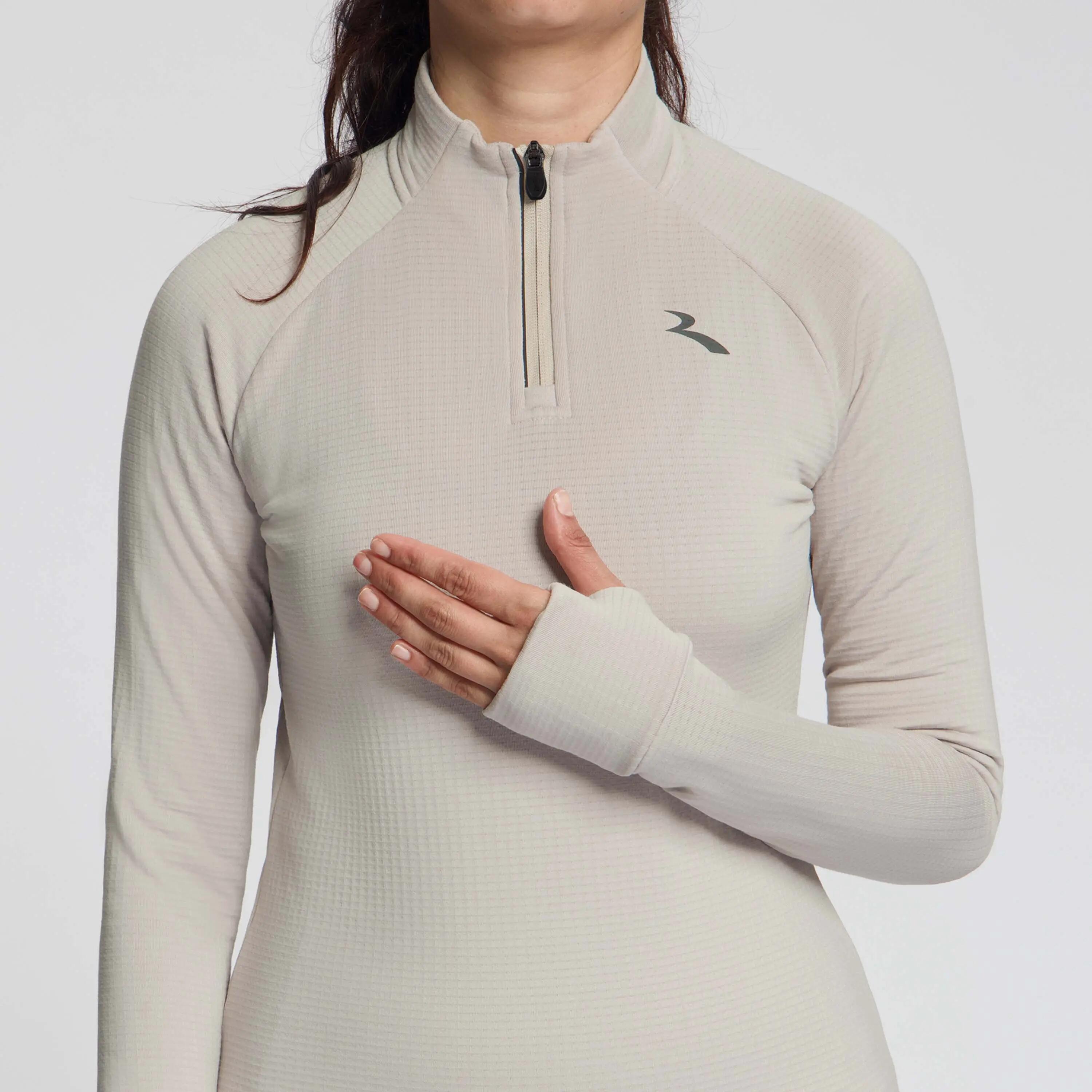 Camisola de Manga Comprida de Corrida Mulher Essential Areia 6/6