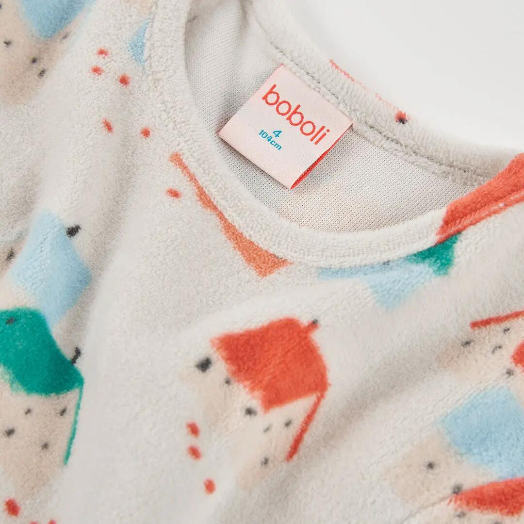 Pijama felpa niña estampado de casitas multicolor 7/7