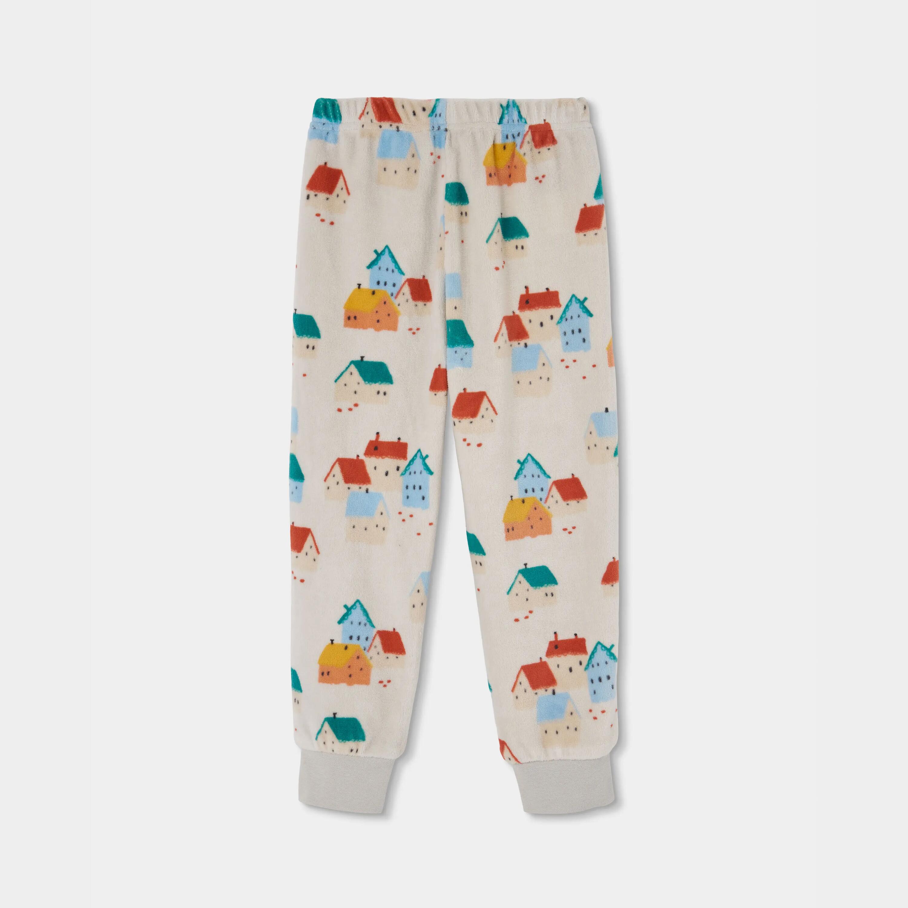 Pijama felpa niña estampado de casitas multicolor 6/7