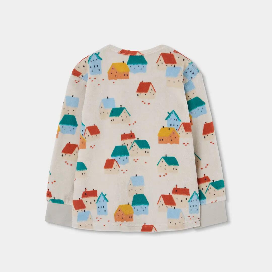 Pijama felpa niña estampado de casitas multicolor 5/7