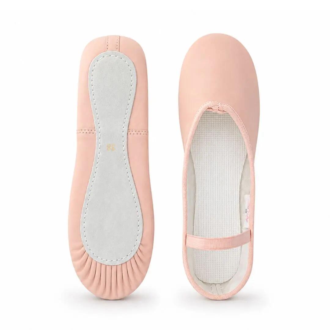 Demi-pointes danse classique débutante ARIA en cuir rose – Enfant & Femme 2/4