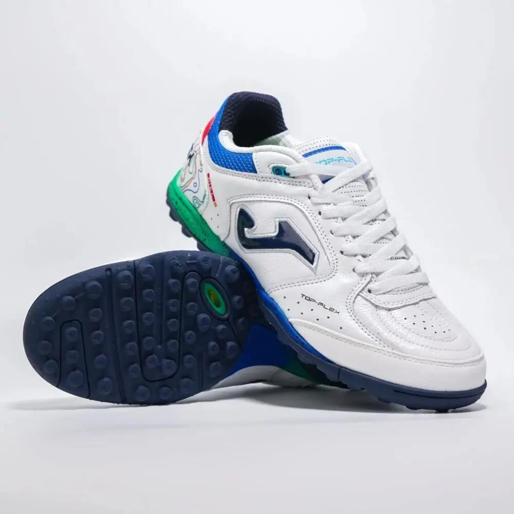 Scarpino calcio - Uomo - Pelle suola turf - Bianco/blu 3/5