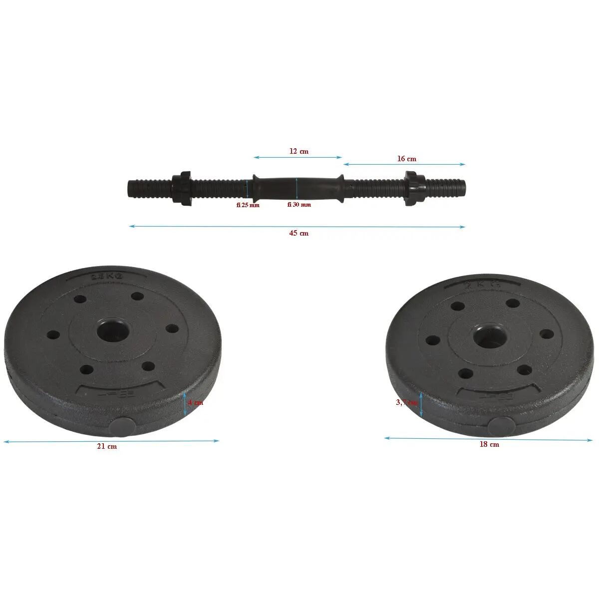 Hantle kompozytowe Enero Fit 2x10 kg 4/5