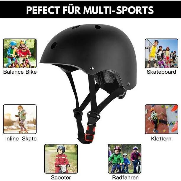 casque de skateboard, casque de trottinette, casque de skate noir, casque de vél 3/5