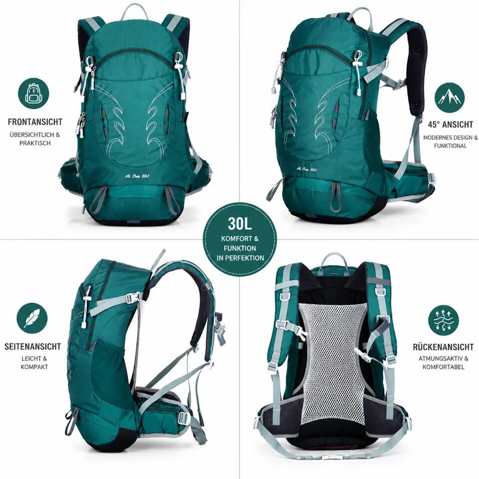 Wander Rucksack 30 Liter viel Stauraum, hoher Tragekomfort Trekking 3/6