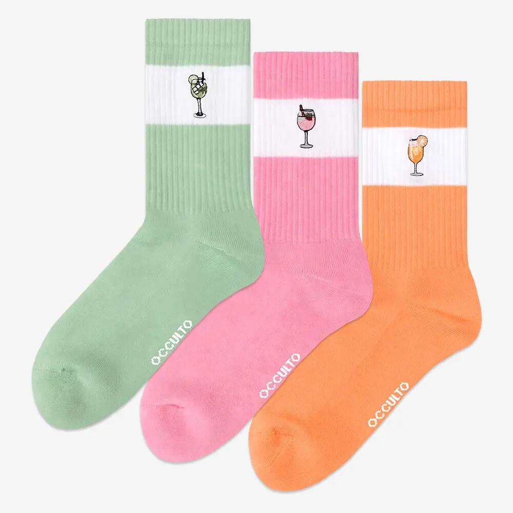 Damen & Herren Bunte Motiv Tennissocken 3er Pack (Modell: Elly) 2/6