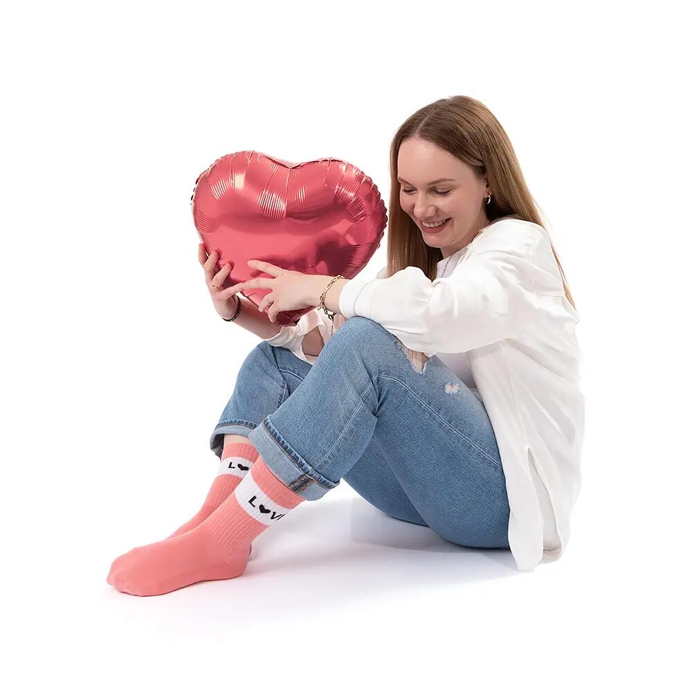 Damen & Herren Bunte Motiv Tennissocken 3er Pack (Modell: Elly) Love 39-42 5/6