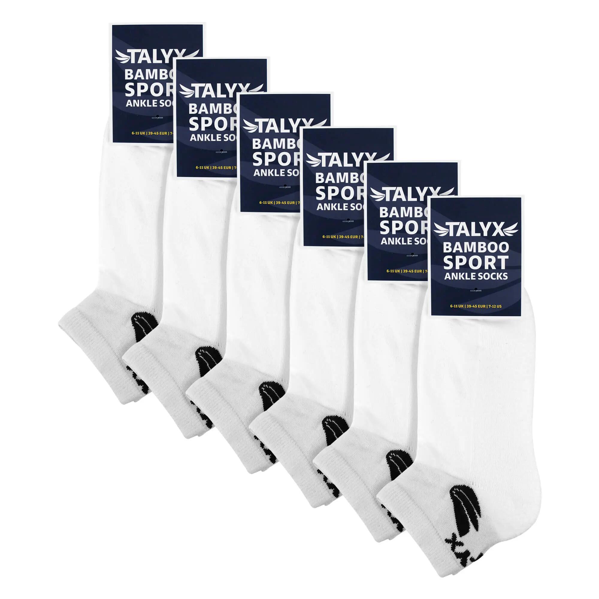 6 Pack Mens Bamboo Ankle Socks | Reinforced Heel & Toe Soft Breathable Socks 2/5