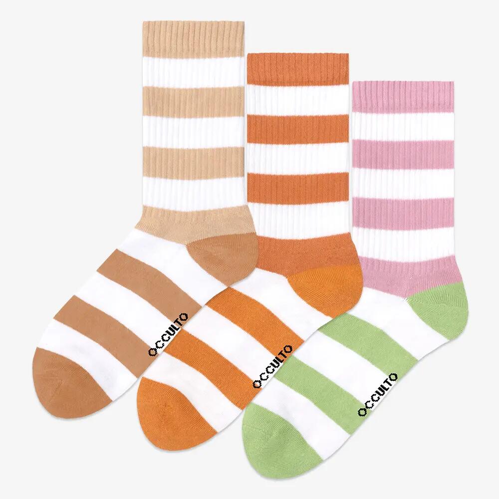 Damen Tennissocken mit Streifen 3er Pack (Modell: Momo) 2/6
