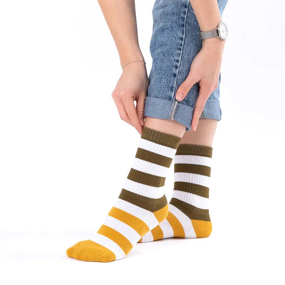 Damen Tennissocken mit Streifen 3er Pack (Modell: Momo) 3/6